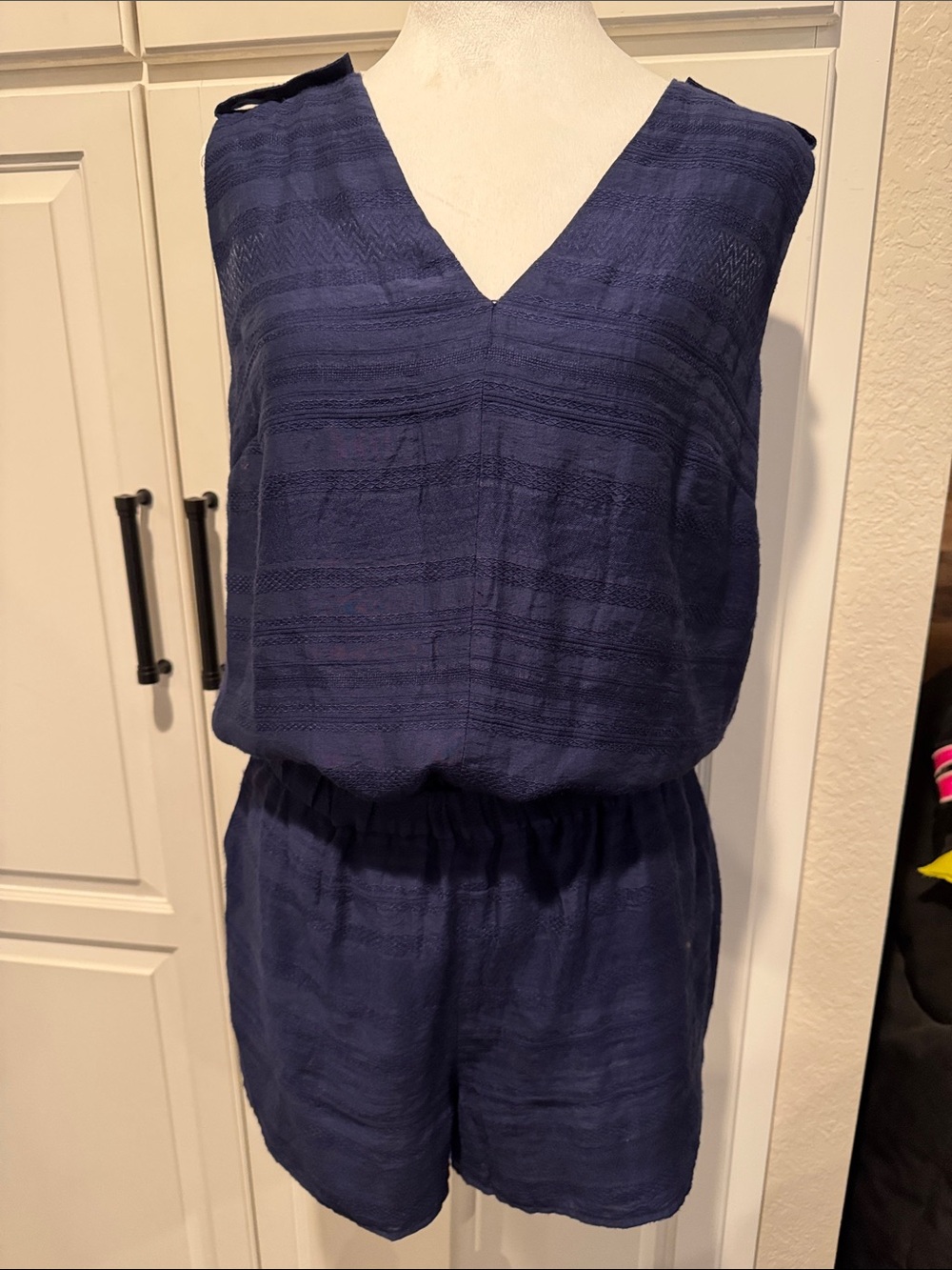 EUC Navy V-Neck Sleeveless Romper